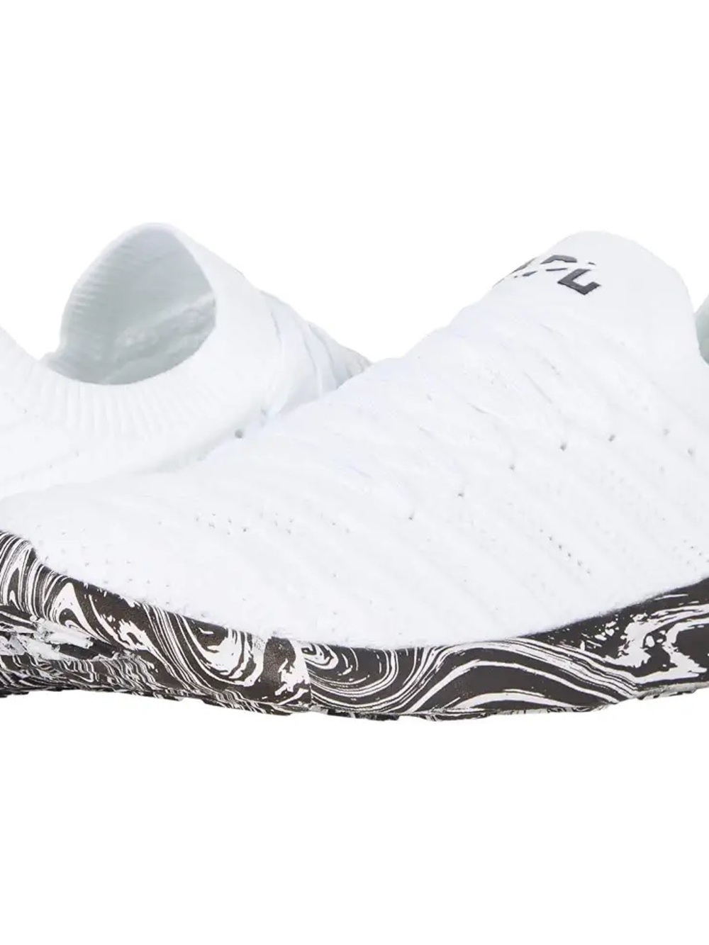 White Knit APL Sneakers with Black Marble Sole